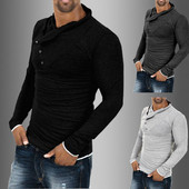 Férfi alkalmi blúz három színben, gombokkal