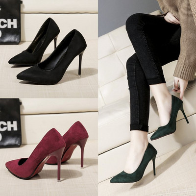 Модерни дамски обувки на висок ток в три цвята