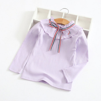 Απαλή παιδική μπλούζα σε τρία χρώματα με κορδέλα