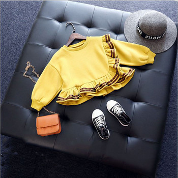 Μοντέρνα παιδική μπλούζα ευρύ μοντέλο σε κίτρινο χρώμα