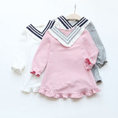 Μοντέρνα παιδική μπλούζα για κορίτσια με ντεκολτέ σε σχήμα V σε διάφορα χρώματα