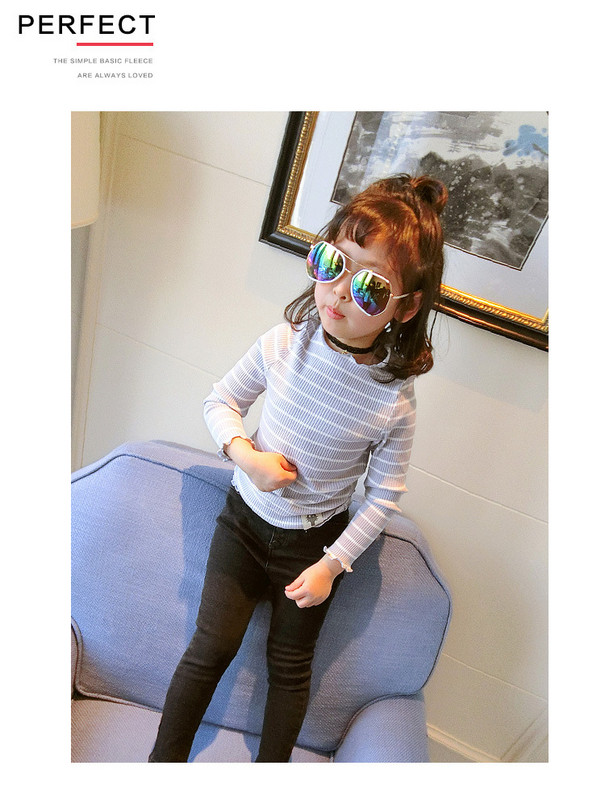 Alkalmi gyerek csíkos blúz lányoknak fehér és rózsaszín színben