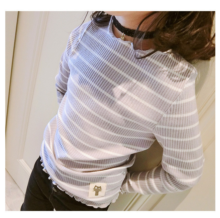 Alkalmi gyerek csíkos blúz lányoknak fehér és rózsaszín színben