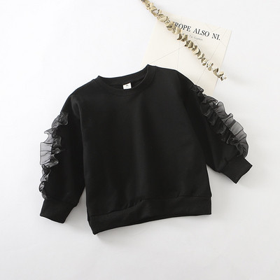 Μοντέρνα παιδική μπλούζα με δαντέλα σε τρία χρώματα