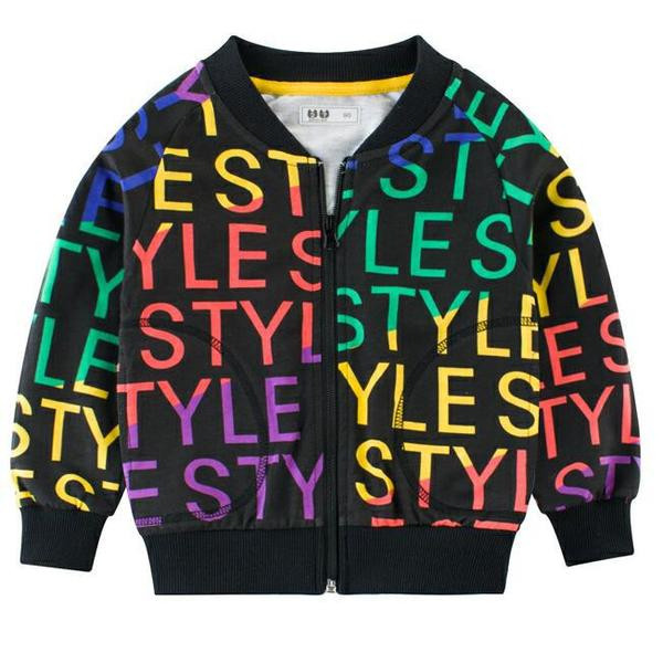 Μοντέρνα παιδική φούτερ για αγόρια με πολύχρωμη επιγραφή