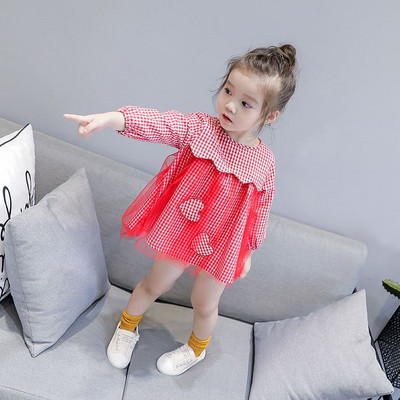 Modern tüll kockás gyerekruha két színben