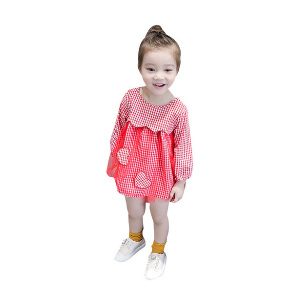 Modern tüll kockás gyerekruha két színben