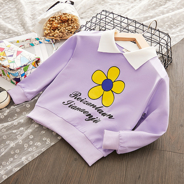 Gyermek blúzok három színben fehér gallérral és mintával