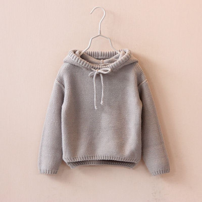 Új modell gyerekpulóver lányoknak és fiúknak, kapucnis sárga és szürke színben