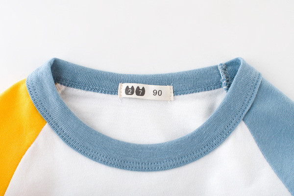 Детска ежедневна блуза за момчета с О-образна яка и цветен надпис