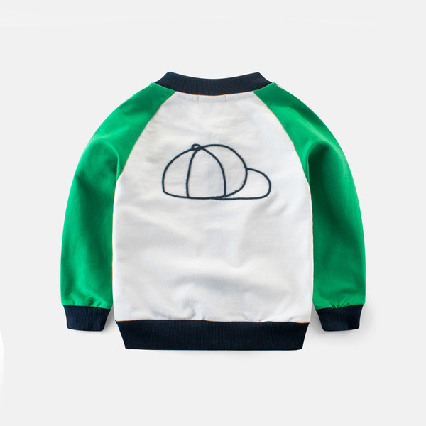 Modern gyerek pulóver fiúknak zöld és narancs színben