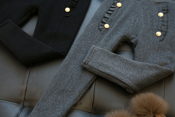 Napi gyermek leggings lányoknak magas derékkal, fekete és szürke színben