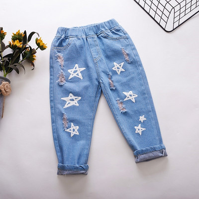 Μοντέρνα τζιν για  κορίτσια με μια εκτύπωση