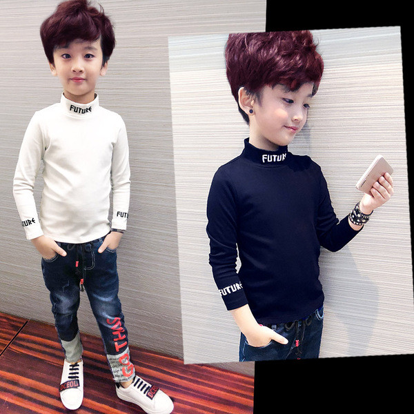 Lezser gyerek blúz fiúknak fekete-fehér felirattal