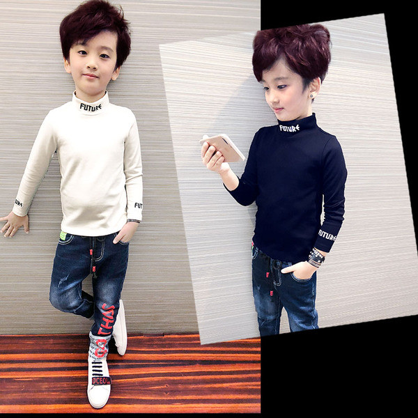 Lezser gyerek blúz fiúknak fekete-fehér felirattal