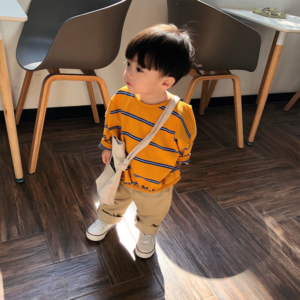 Napi csíkos gyerekblúz sárga színben