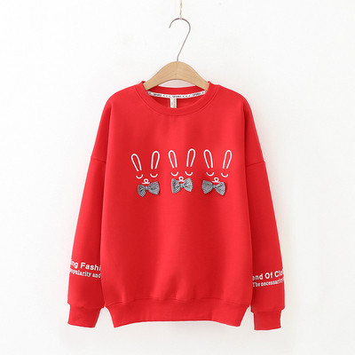 Μοντέρνα παιδική μπλούζα  για κορίτσια σε λευκό, κίτρινο, μαύρο και κόκκινο χρώμα