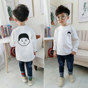 Ежедневна детска блуза за момчета в бял цвят