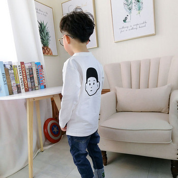 Ежедневна детска блуза за момчета в бял цвят