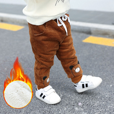 Vastag gyereknadrág fiúknak két színben hímzéssel