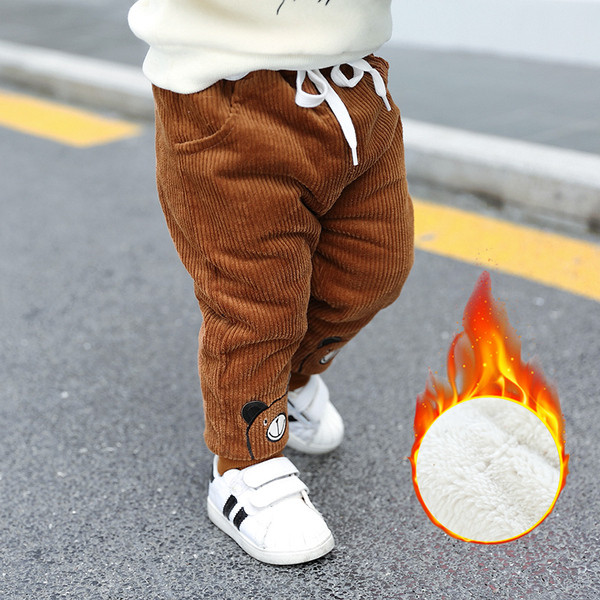 Vastag gyereknadrág fiúknak két színben hímzéssel