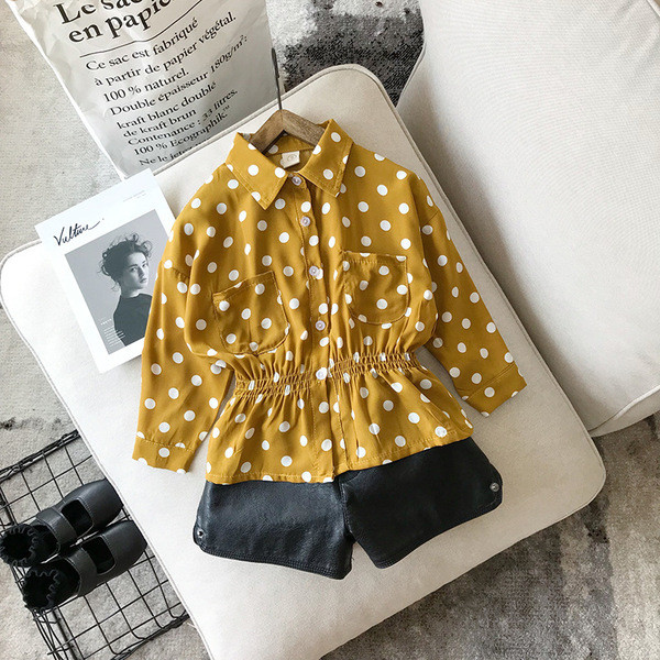 Aktuális gyereking lányoknak rugalmas derékkal, piros és sárga színben