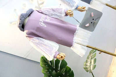 Καθημερινό παιδικό φόρεμα με δαντέλα σε δύο χρώματα