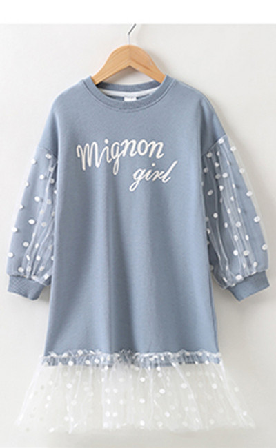 Καθημερινό παιδικό φόρεμα με δαντέλα σε δύο χρώματα