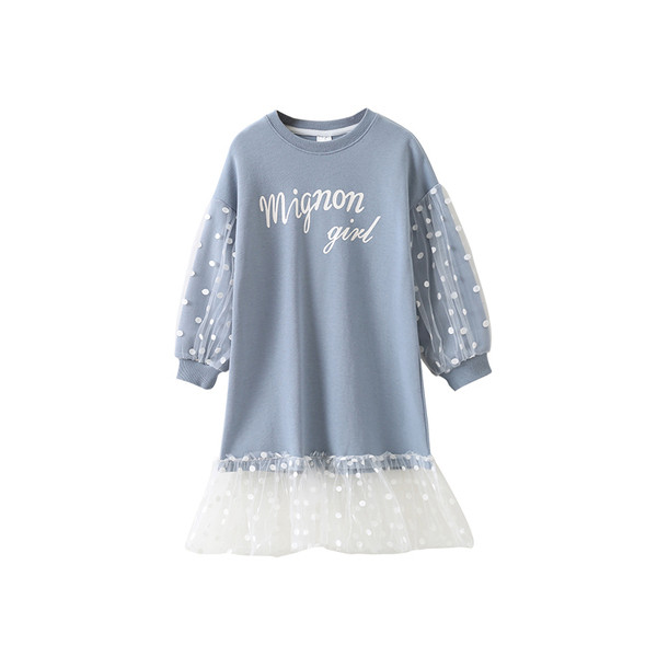 Καθημερινό παιδικό φόρεμα με δαντέλα σε δύο χρώματα