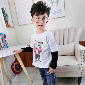 Παιδική μπλούζα με μακρύ μανίκι και εφαρμογή  για αγόρια