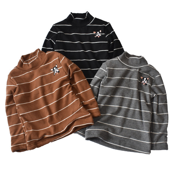 Alkalmi gyerek csíkos blúz három színben hímzéssel