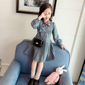 Μοντέρνο παιδικό φόρεμα  σε γκρι χρώμα