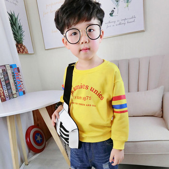 Παιδική μπλούζα με  κολάρο σε σχήμα O σε δύο χρώματα