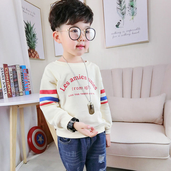 Gyerek blúz fiúknak O-alakú gallérral, két színben