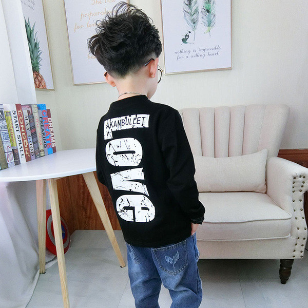 Bluza eleganta pentru copii pentru baieti cu inscriptie in doua culori