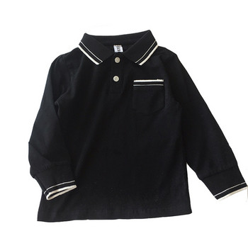 Μοντέρνα παιδική μπλούζα για αγόρια με κολάρο και τσέπη σε διάφορα χρώματα