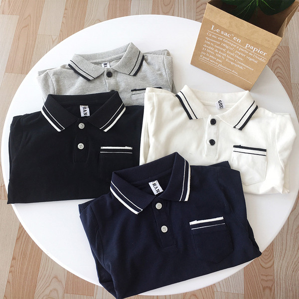 Bluza moderna pentru copii pentru baieti cu guler si buzunar in mai multe culori