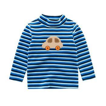 Ежедневна детска раирана блуза с висока яка в няколко цвята