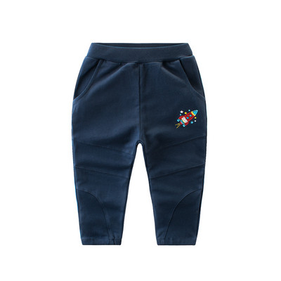Спортно-ежедневен детски панталон за момчета с бродерия в два цвята