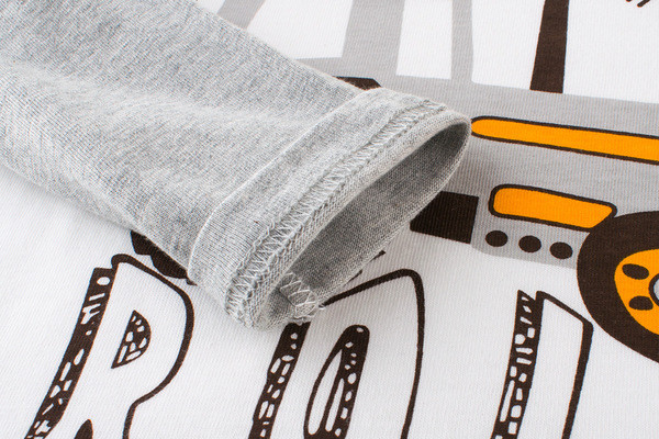 Gyerek blúz fiúknak O-alakú gallérral zöld és szürke színben