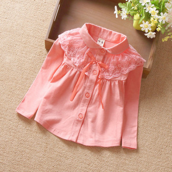 Παιδικό πουκάμισο για κορίτσια  σε κίτρινο και ροζ χρώμα