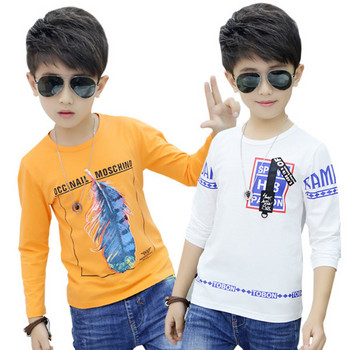 Ежедневна детска блуза за момчета в няколко цвята с щампа