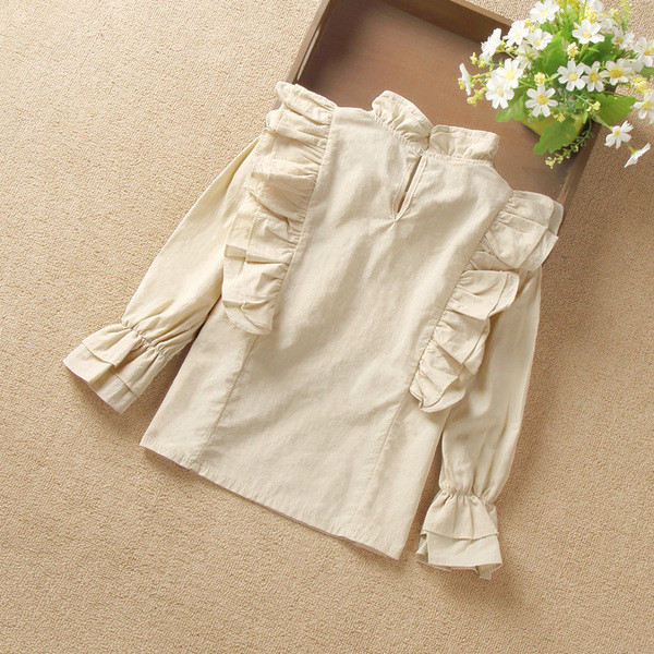 Modern, fehér lótusz ujjú gyereking lányoknak