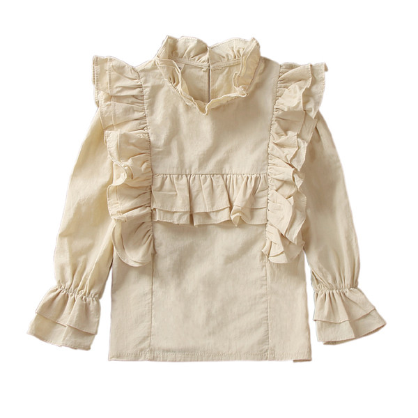 Modern, fehér lótusz ujjú gyereking lányoknak