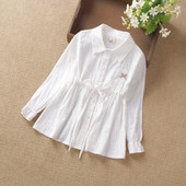 Κομψό παιδικό πουκάμισο για κορίτσια - τρία μοντέλα σε λευκό χρώμα