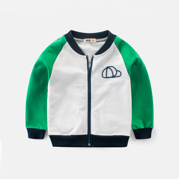 Καθημερινό παιδικό φούτερ  με φερμουάρ και κεντήματα σε δύο χρώματα