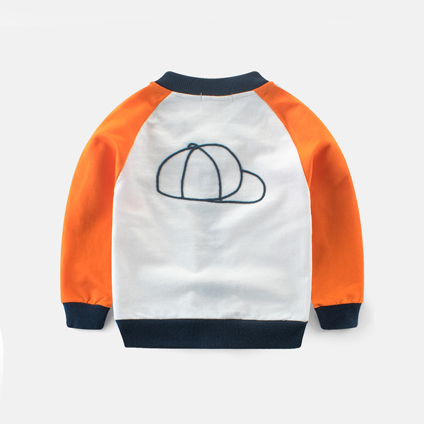 Καθημερινό παιδικό φούτερ  με φερμουάρ και κεντήματα σε δύο χρώματα