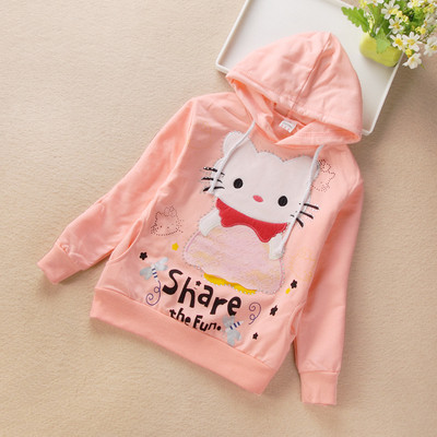 Bluza pentru copii sport-casual cu gluga si broderie colorata in mai multe culori