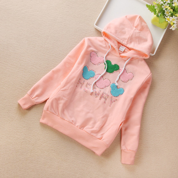 Bluza pentru copii sport-casual cu gluga si broderie colorata in mai multe culori