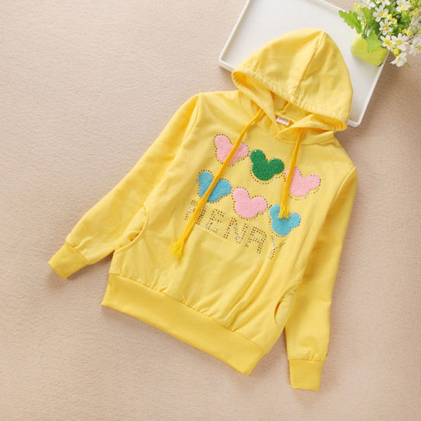 Bluza pentru copii sport-casual cu gluga si broderie colorata in mai multe culori